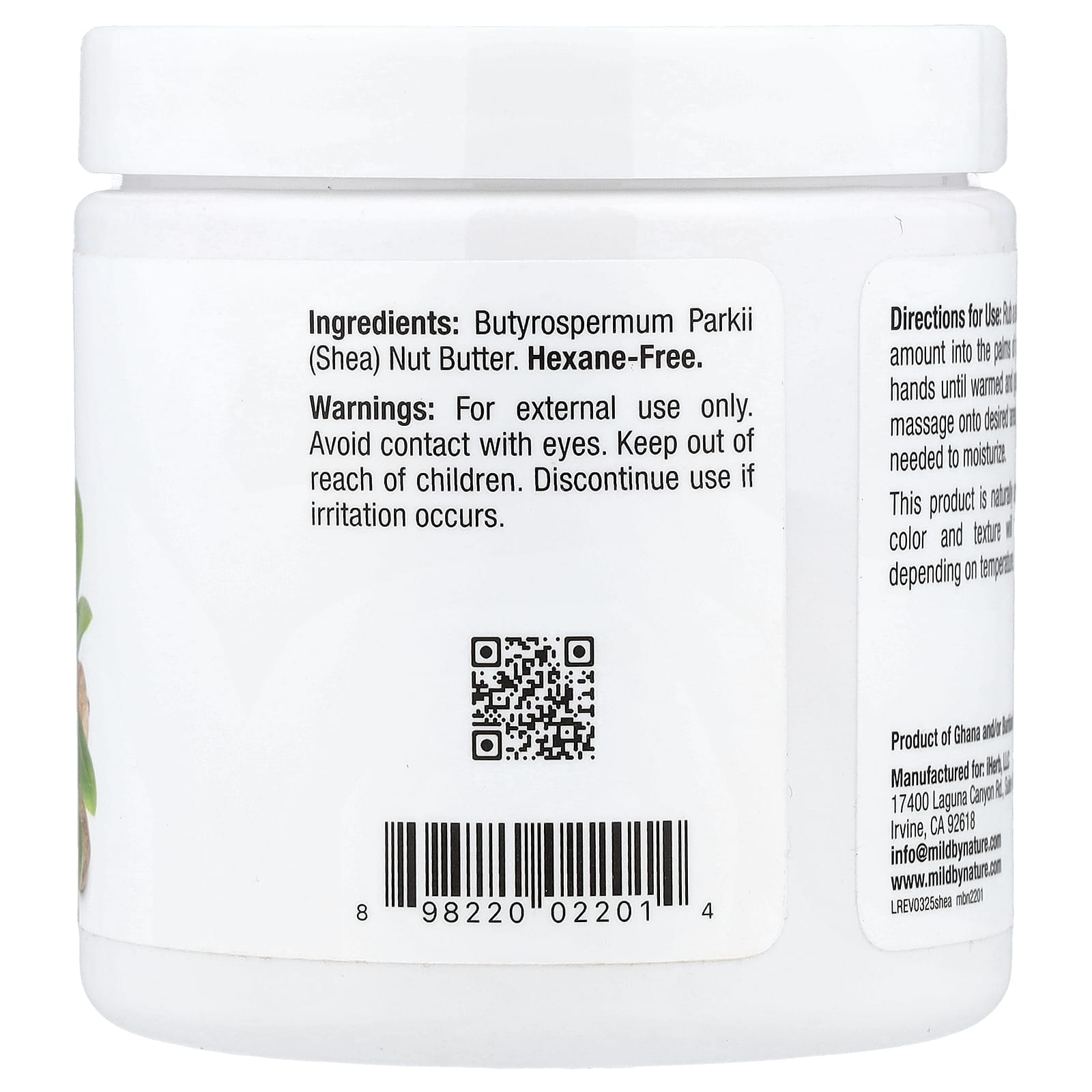 Mild By Nature, Moisturizing Shea Butter, 7 oz (198 g)