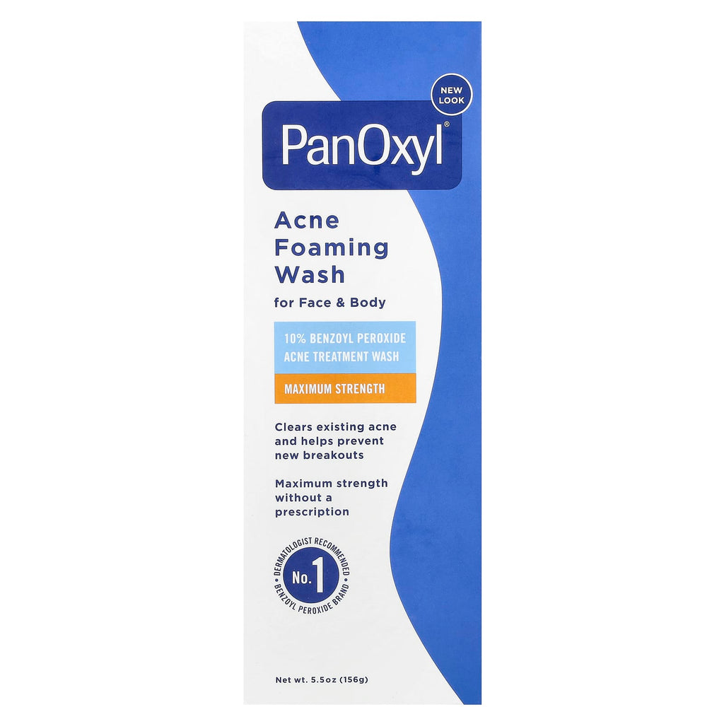 PanOxyl, Acne Foaming Wash, For Face & Body, Maximum Strength, 5.5 oz (156 g)