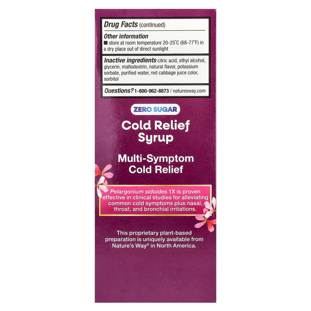 Nature's Way, Umcka® Cold Relief Syrup, Ages 6+, Grape, 4 fl oz (120 ml)
