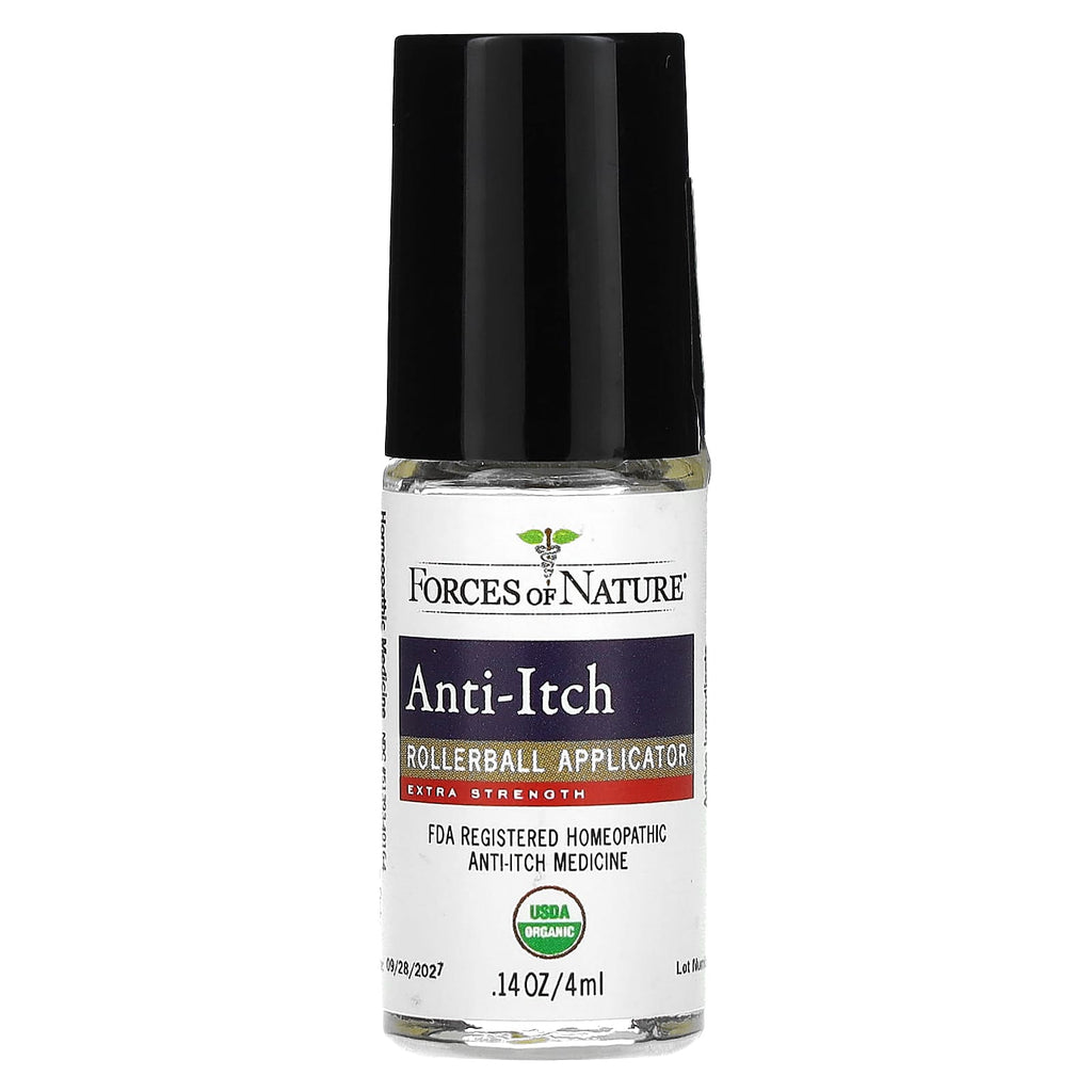 Forces of Nature, Anti-Itch Roll-On, Organic Plant Medicine, 0.14 fl oz (4 ml)