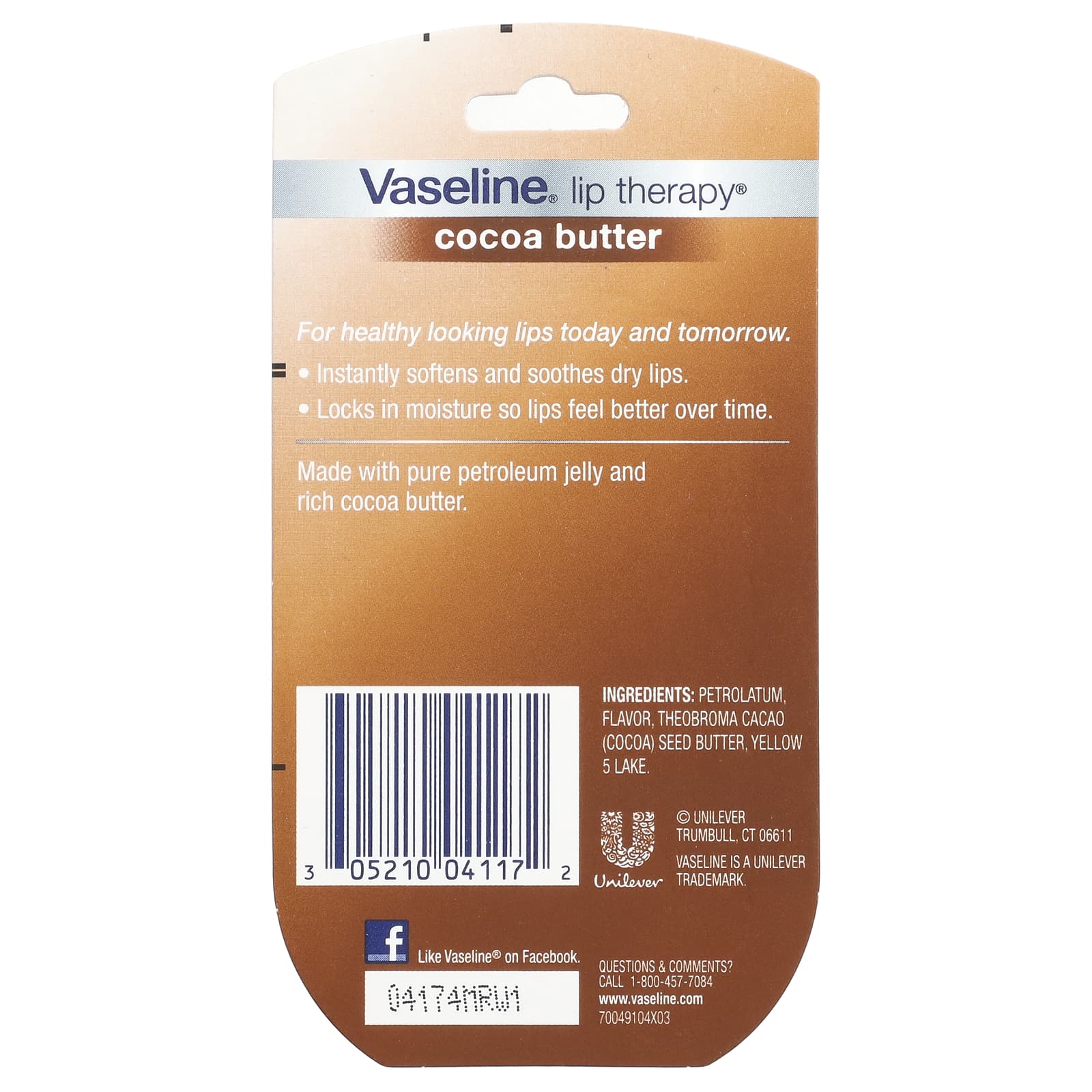 Vaseline, Lip Therapy®, Cocoa Butter, 2 Pack, 0.25 oz (7 g) Each