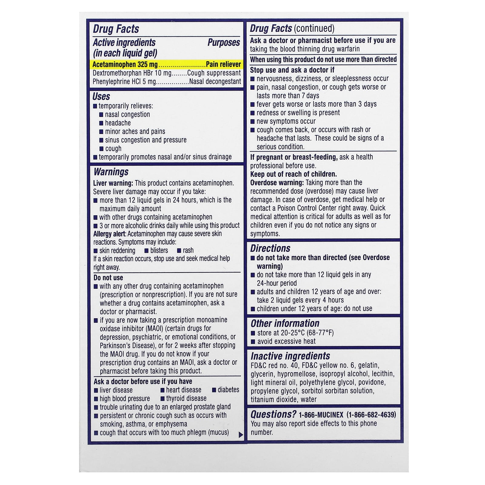 Mucinex, Sinus-Max, Severe Congestion & Pain, Maximum Strength, For Ages 12+, 16 Liquid Gels