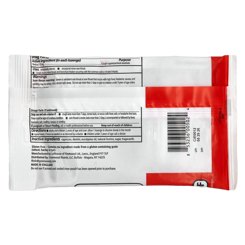 Fisherman's Friend, Menthol Cough Suppressant/ Oral Anesthetic Lozenges, Original Extra Strong, 40 Lozenges