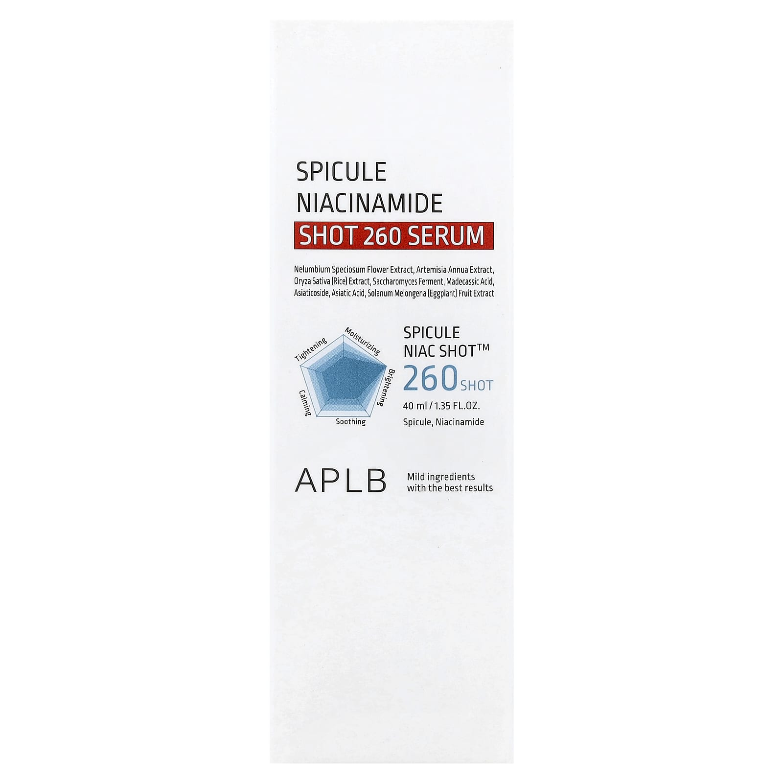 APLB, Spicule Niacinamide Shot 260 Serum, 1.35 fl oz (40 ml)