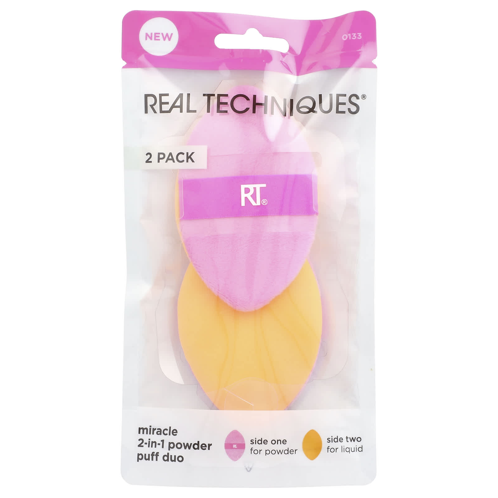 Real Techniques, Miracle 2-in-1 Powder Puff Duo, 2 Pack