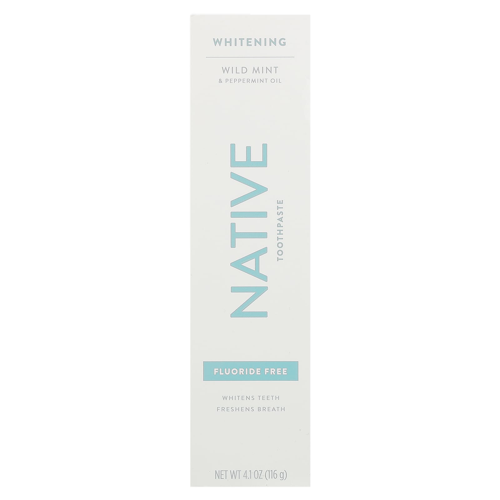 Native, Whitening Fluoride Free Toothpaste, Wild Mint & Peppermint Oil, 4.1 oz (116 g)