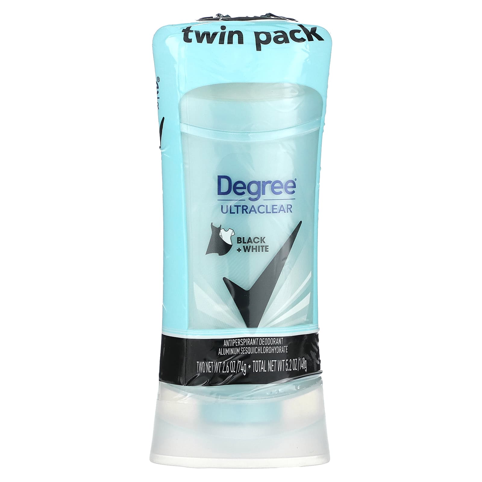 Degree, UltraClear, Black + White, Antiperspirant Deodorant, 2 Pack, 2.6 oz (74 g) Each