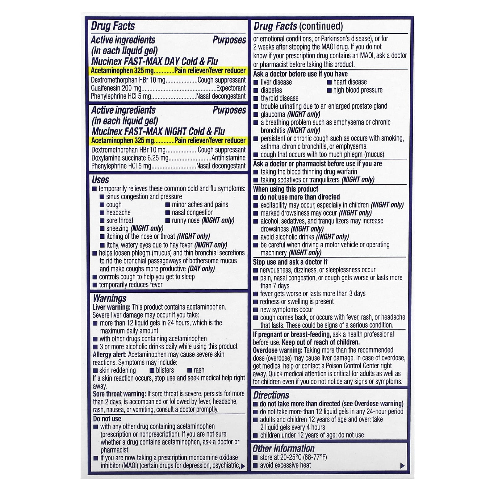 Mucinex, Fast-Max Day/Night Cold & Flu, Maximum Strength, Ages 12+, 24 Liquid Gels