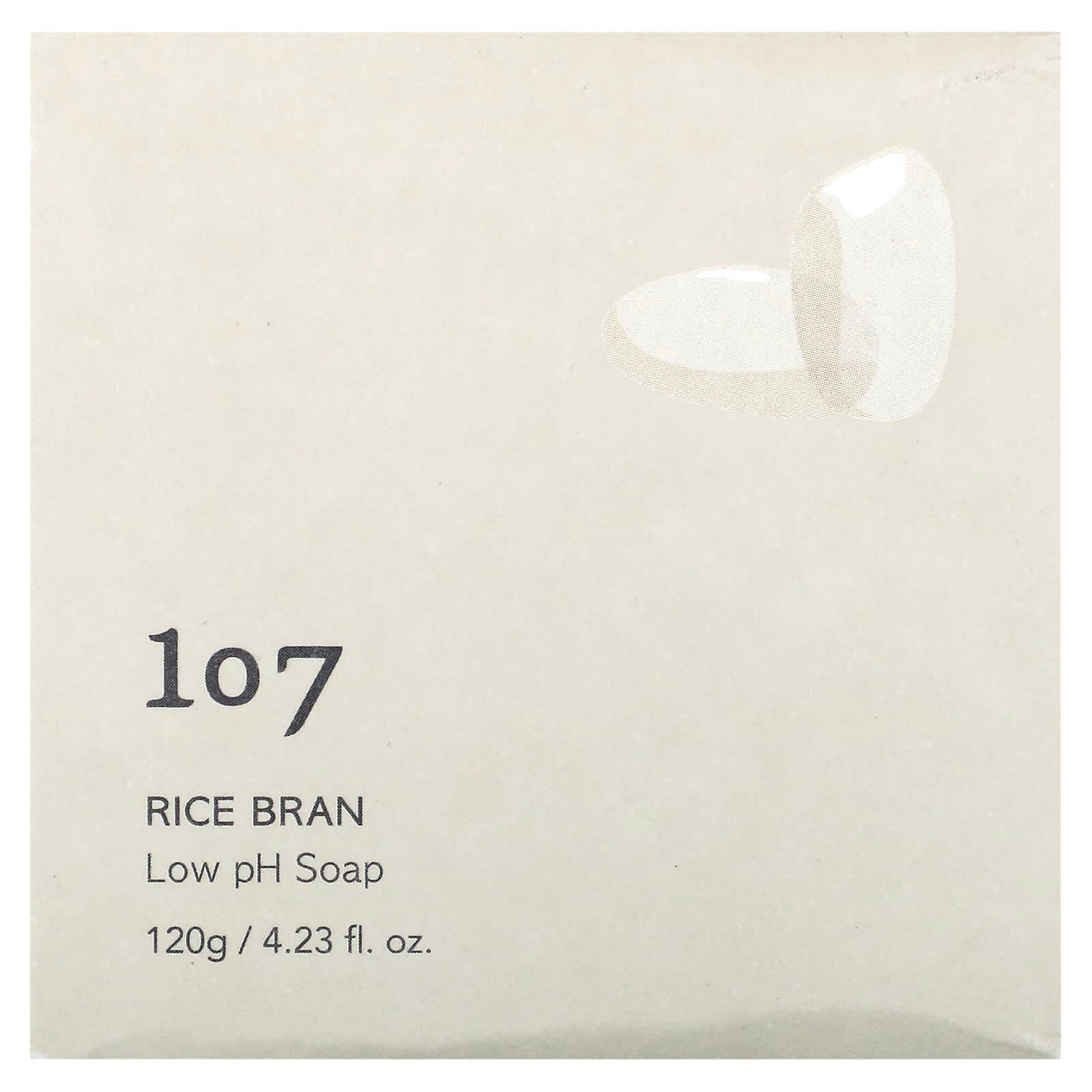 107 Beauty, Rice Bran, Low pH Bar Soap, 4.23 fl oz (120 g)