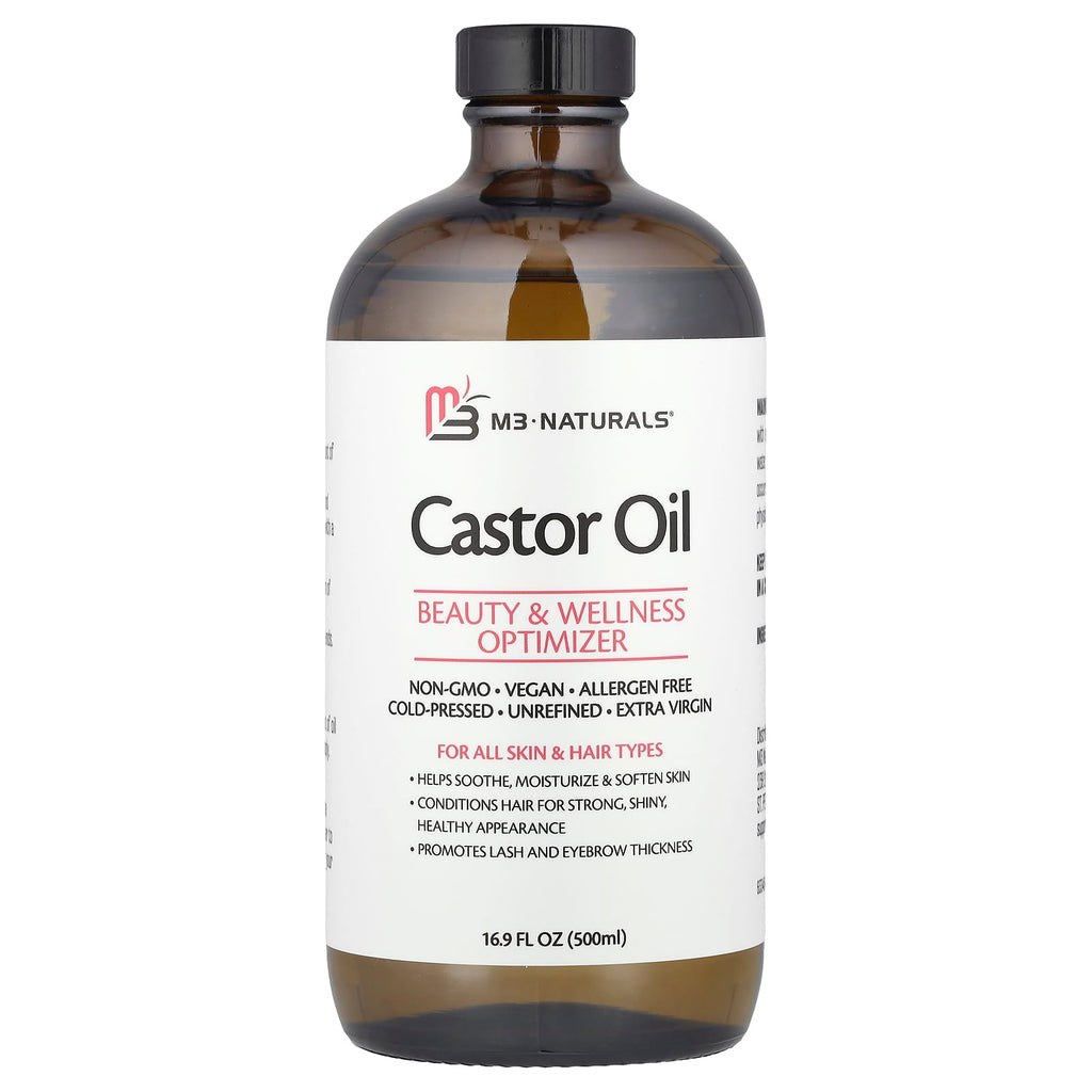 M3 Naturals, Castor Oil + Body Wrap Kit, 16.9 fl oz (500 ml)