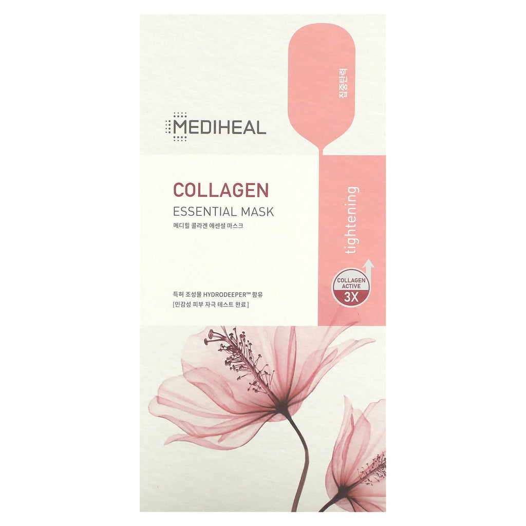MEDIHEAL, Collagen, Essential Beauty Mask, 4 Sheets, 0.81 fl oz (24 ml)