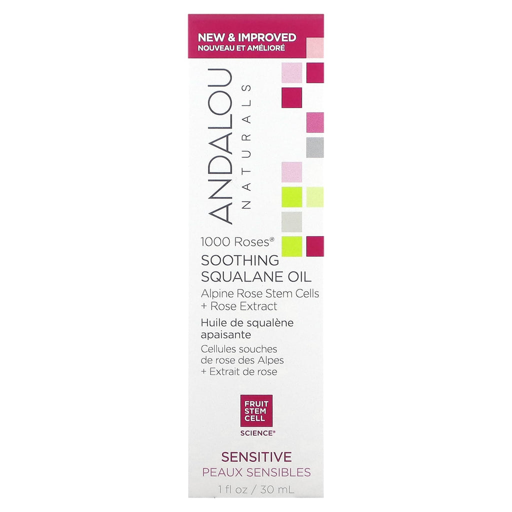 Andalou Naturals, Soothing Squalane Oil, 1,000 Roses, 1 fl oz (30 ml)
