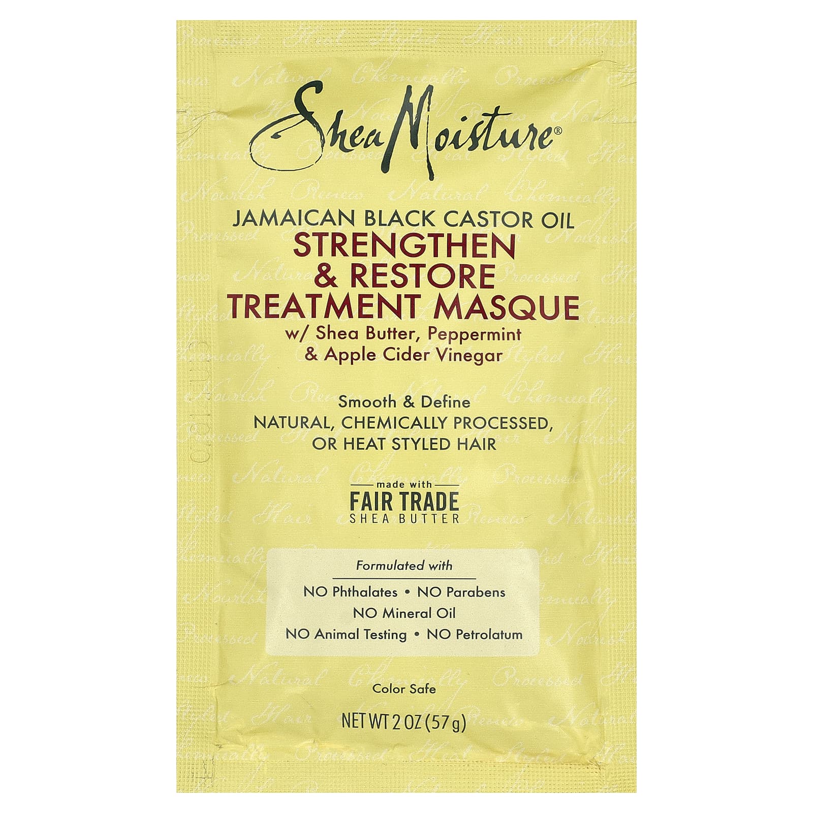 SheaMoisture, Jamaican Black Castor Oil, Strengthen & Restore Treatment Hair Masque, 2 oz (57 g)