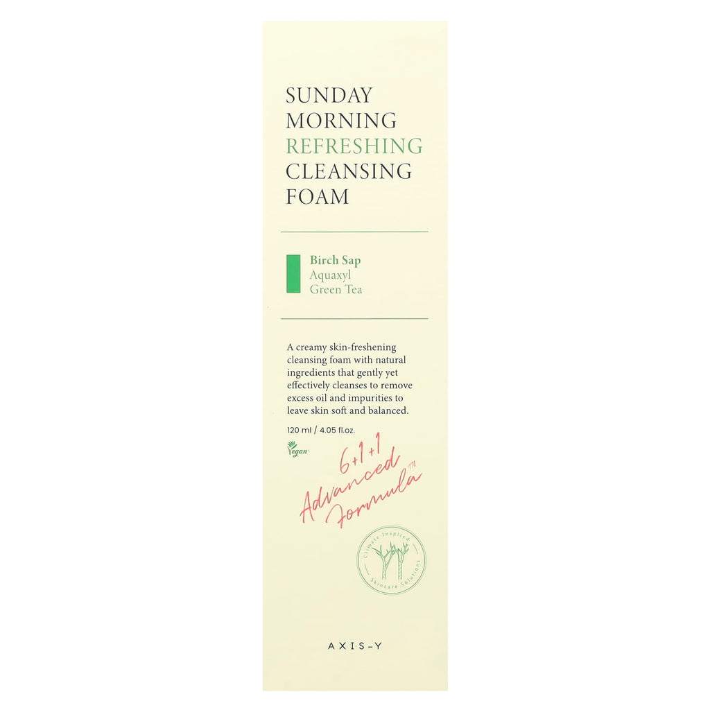 Axis-Y, Sunday Morning Refreshing Cleansing Foam, 4.05 fl oz (120 ml)