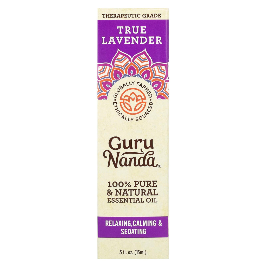 GuruNanda, 100% Pure & Natural Essential Oil, True Lavender, 0.5 fl oz (15 ml)