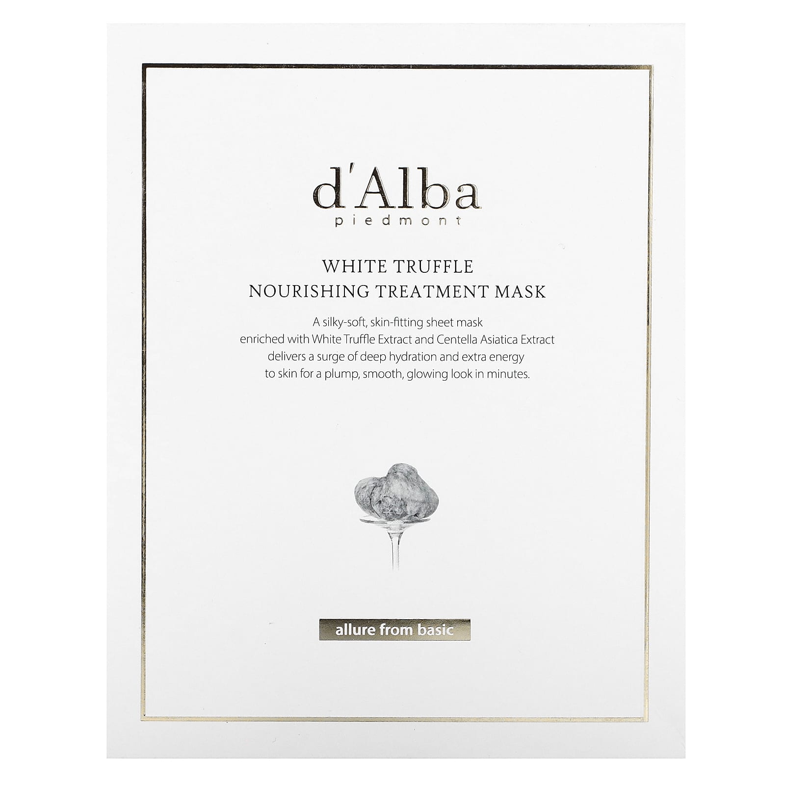 d'Alba, White Truffle Nourishing Treatment Beauty Mask, 5 Sheet Masks, 0.84 fl oz (25 ml) Each