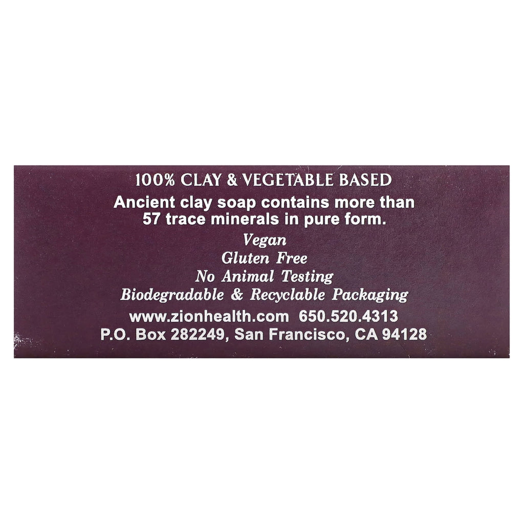 Zion Health, Ancient Clay Bar Soap, Elderberry, 6 oz (170 g)