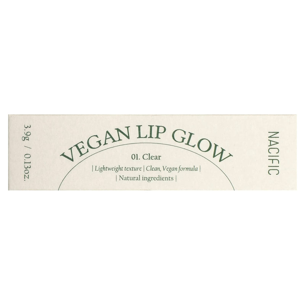 Nacific, Vegan Lip Glow, 01. Clear , 0.13 oz (3.9 g)