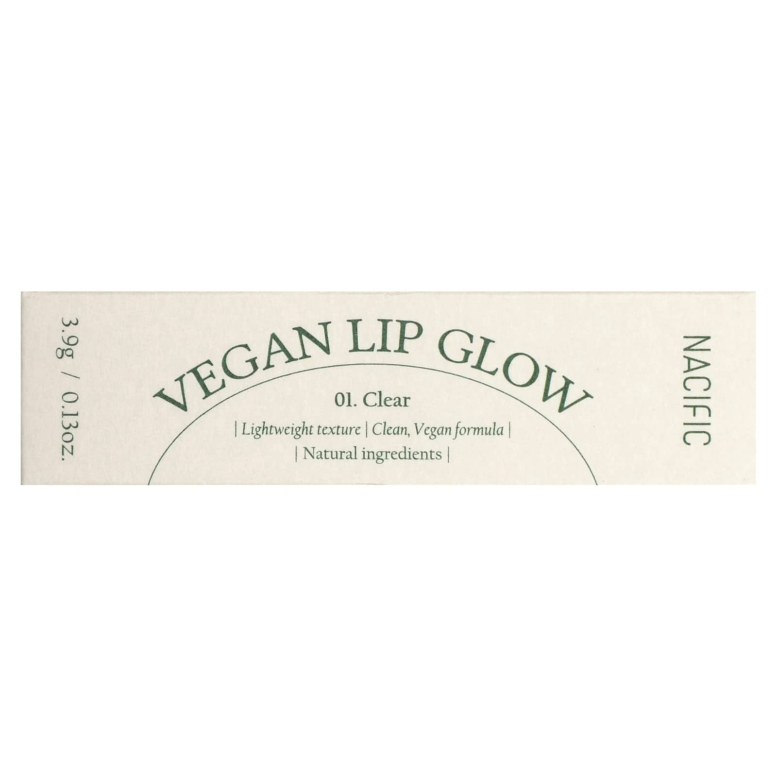 Nacific, Vegan Lip Glow, 01. Clear , 0.13 oz (3.9 g)