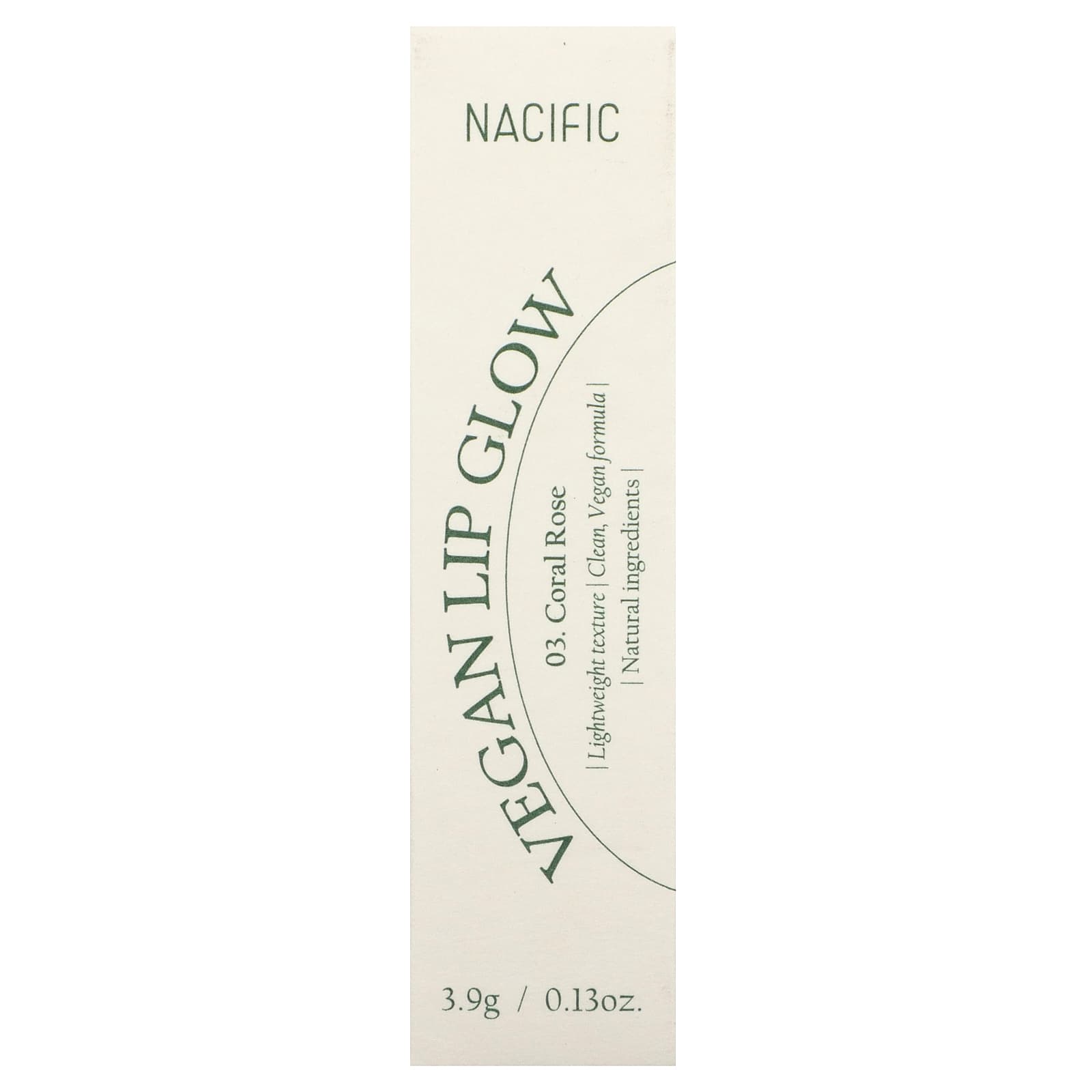 Nacific, Vegan Lip Glow, 03 Coral Rose, 0.13 oz (3.9 g)