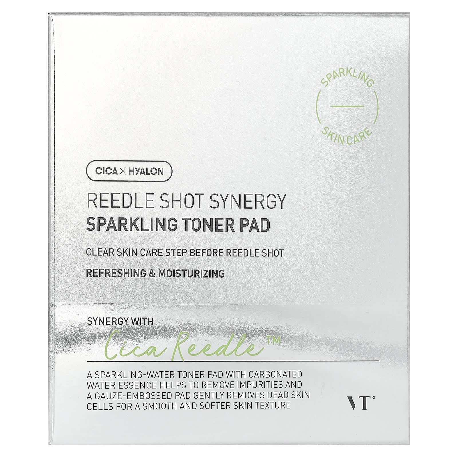 VT Cosmetics, Reedle Shot Synergy, Sparkling Toner Pad, 80 Pads