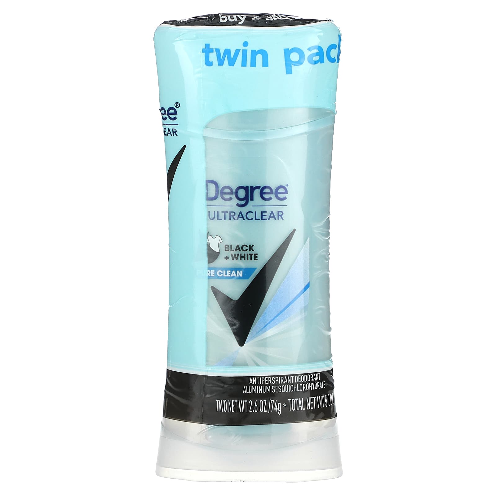 Degree, UltraClear, Black & White, Antiperspirant Deodorant, 2 Pack, 2.6 oz (74 g) Each