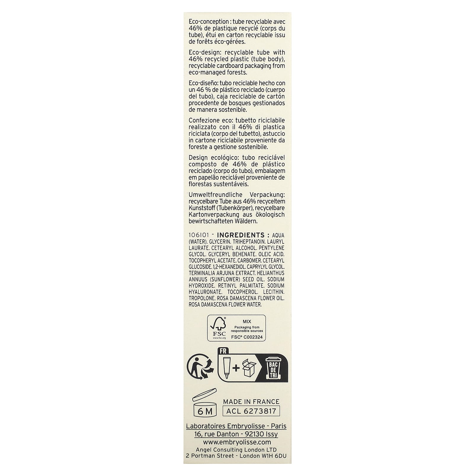 Embryolisse, Smoothing Eye Contour Care, 0.50 fl oz (15 ml)