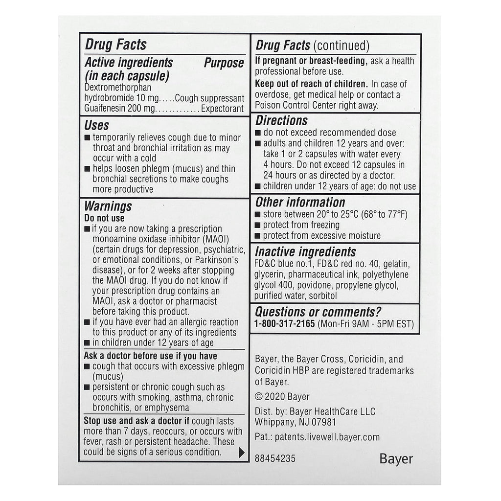 Coricidin HBP, Chest Congestion & Cough, 20 Liquid Gels