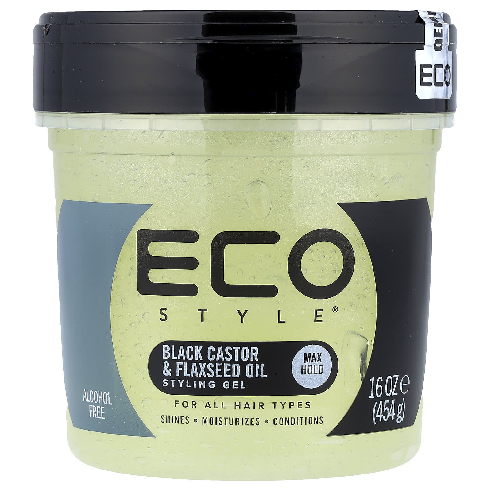 Eco Style, Styling Gel, Max Hold, All Hair Types, Black Castor & Flaxseed Oil, 16 oz (454 g)