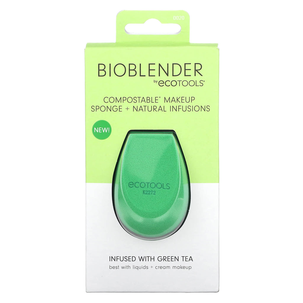 EcoTools, Bioblender, Compostable Makeup Sponge + Natural Infusions, Green, 1 Sponge