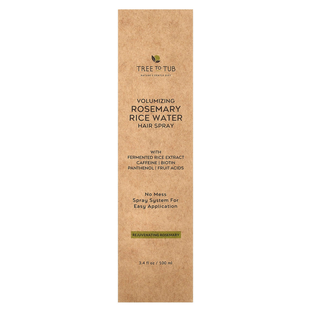 Tree To Tub, Volumizing Rosemary Rice Water Hair Spray, 3.4 fl oz (100 ml)