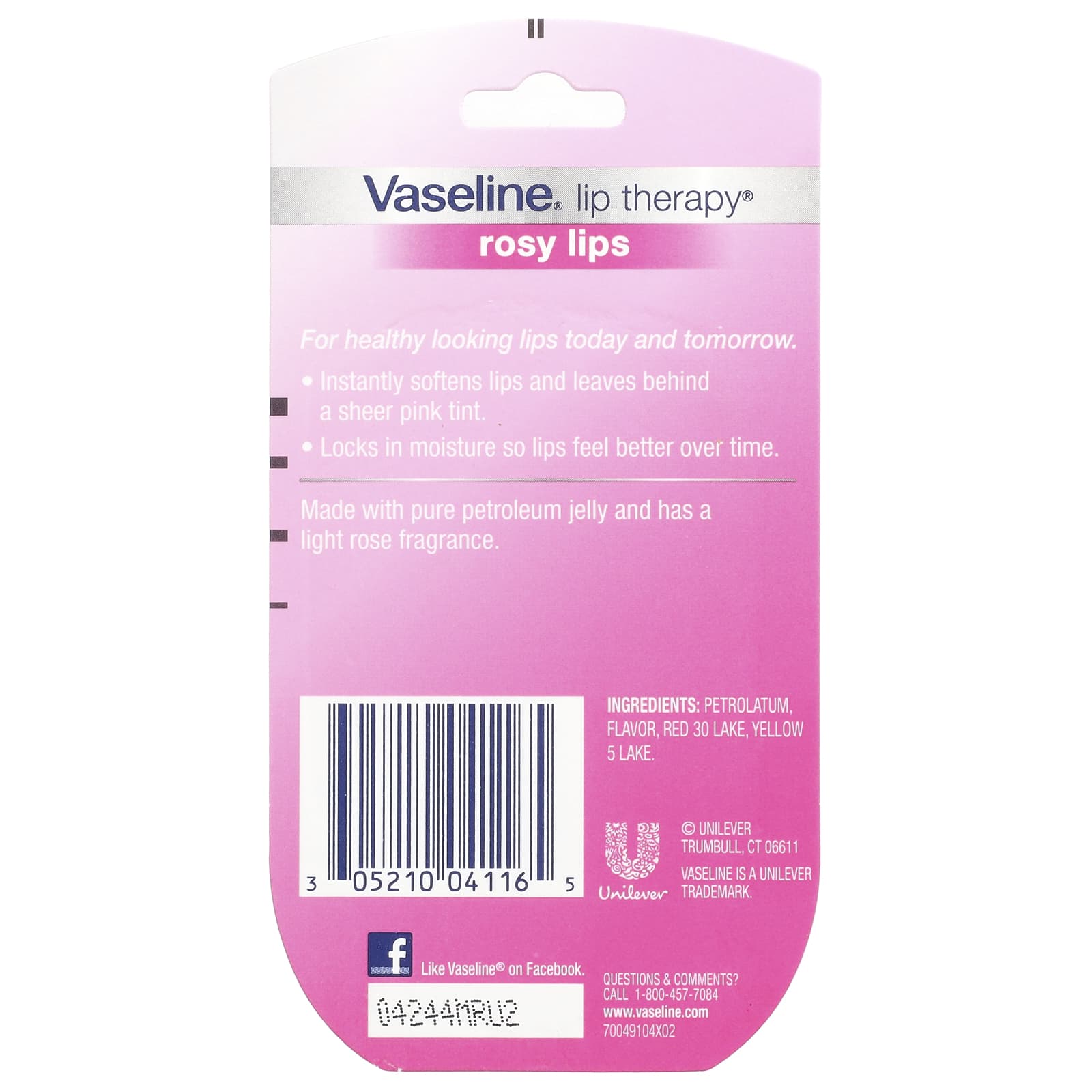 Vaseline, Lip Therapy®, Rosy Lips, 2 Pack, 0.25 oz (7 g) Each