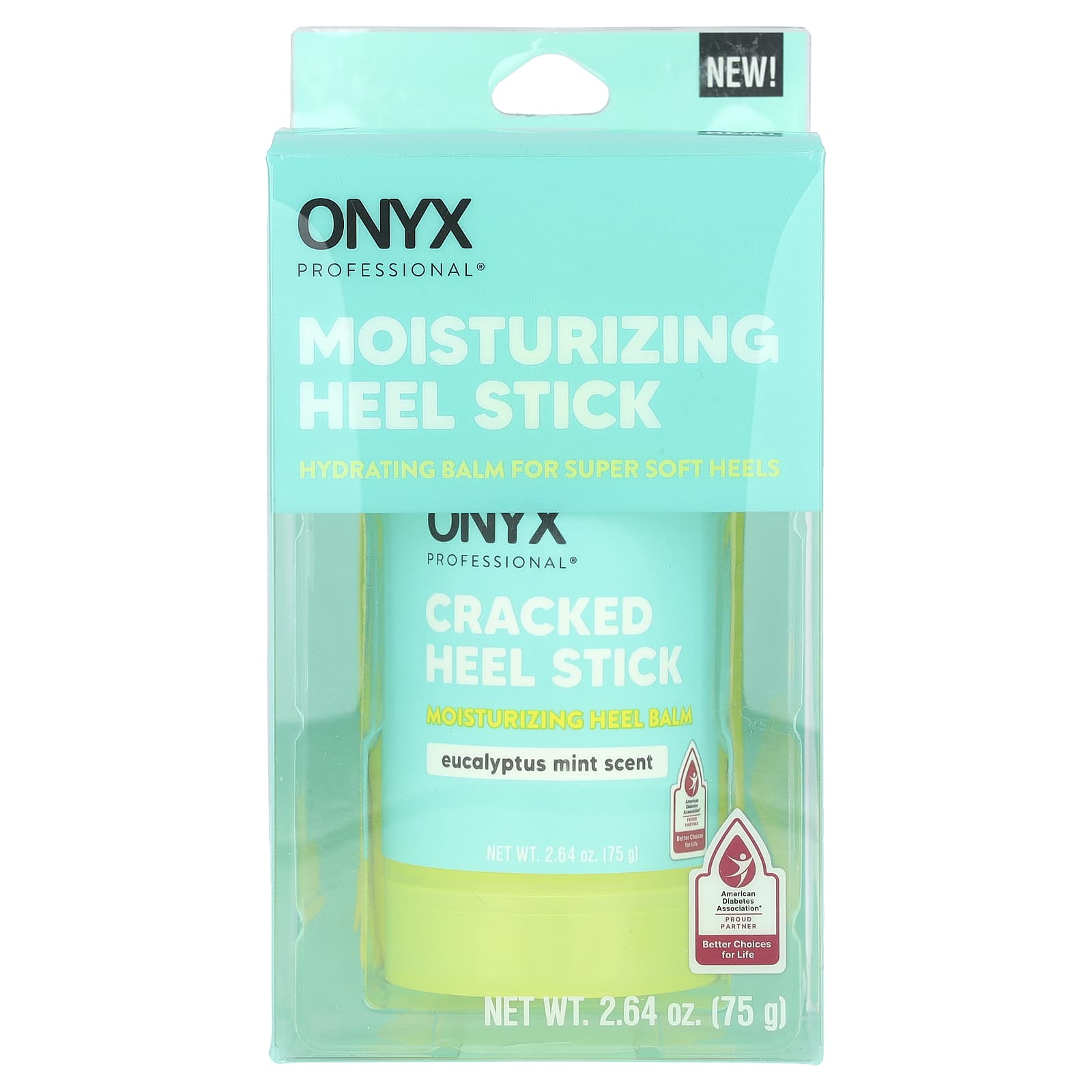 Onyx Professional, Moisturizing Heel Stick, Eucalyptus Mint, 2.64 oz (75 g)