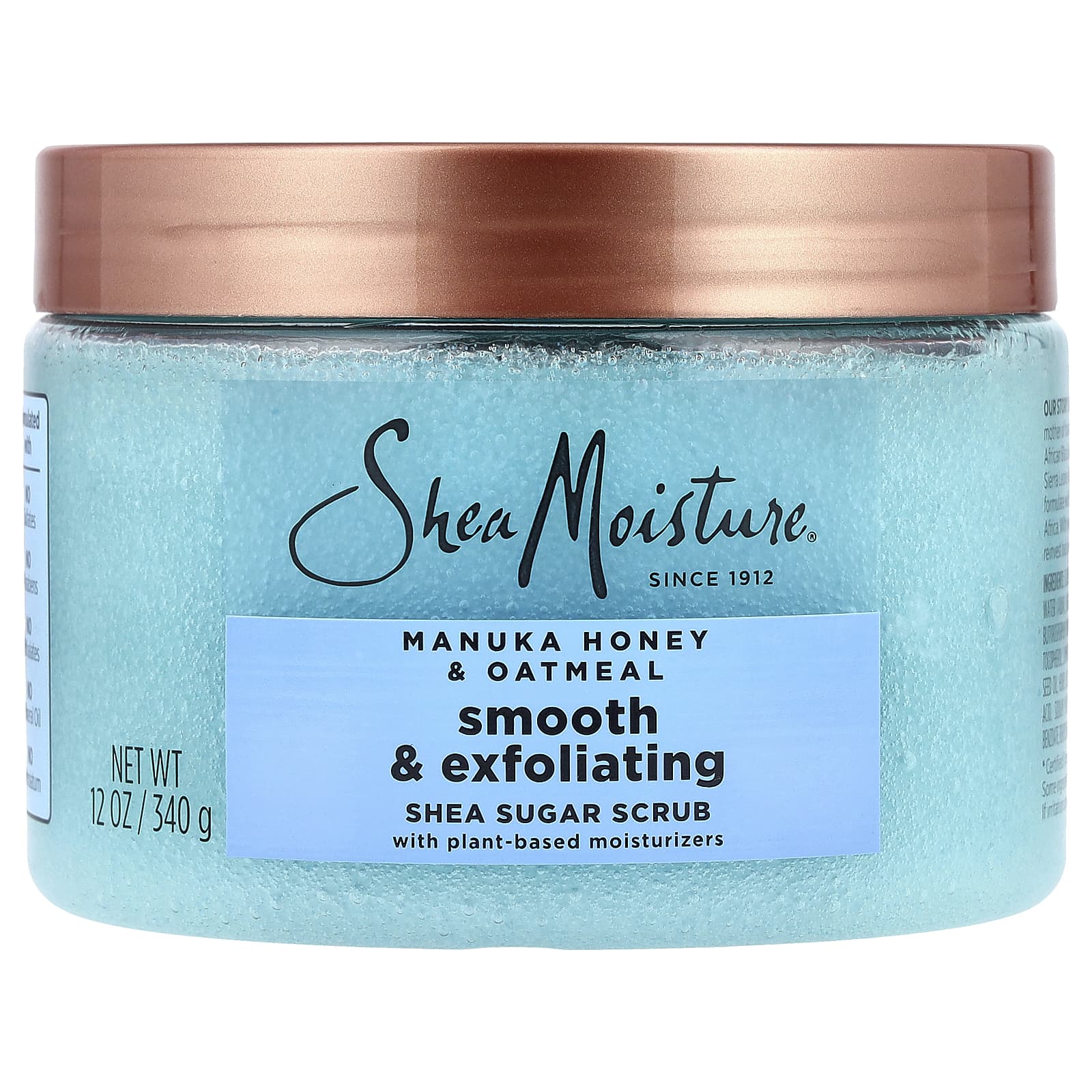 SheaMoisture, Smooth & Exfoliating Shea Sugar Scrub, Manuka Honey & Oatmeal, 12 oz (340 g)