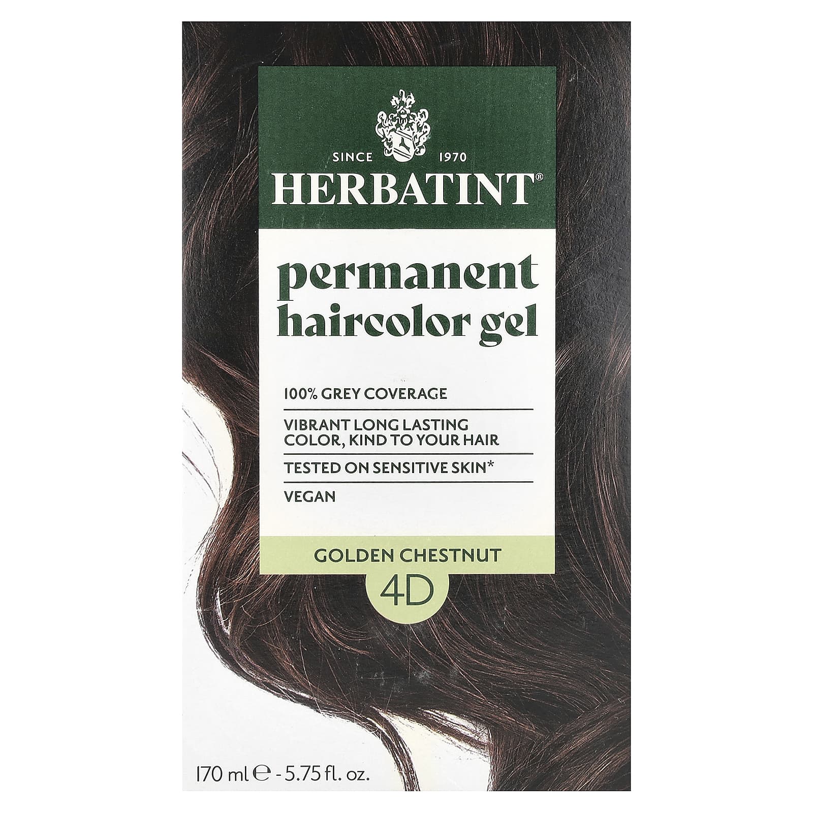 Herbatint, Permanent Haircolor Gel, 4D, Golden Chestnut, 5.75 fl oz (170 ml)