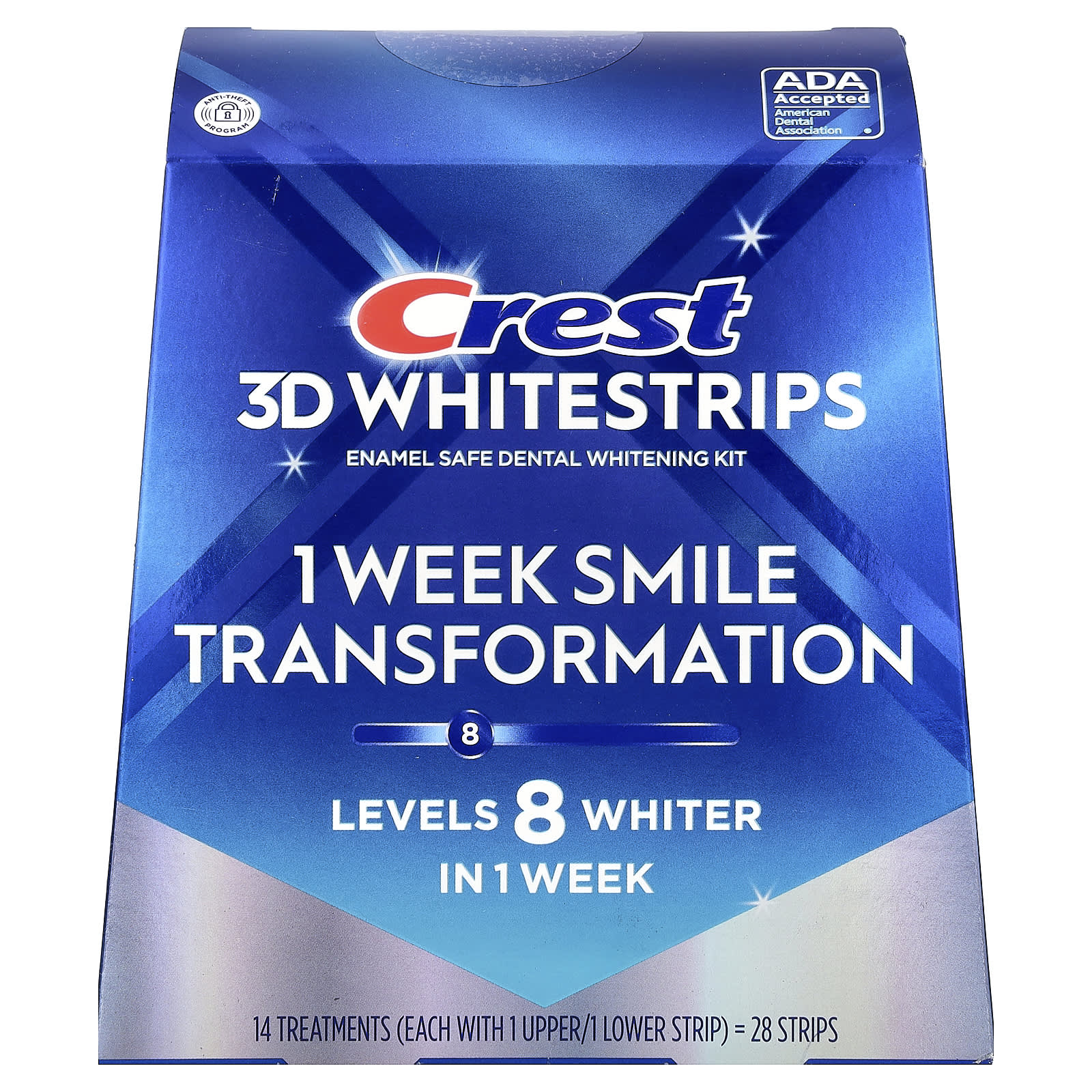 Crest, 3D Whitestrips™, Enamel Safe Dental Whitening Kit, 28 Strips