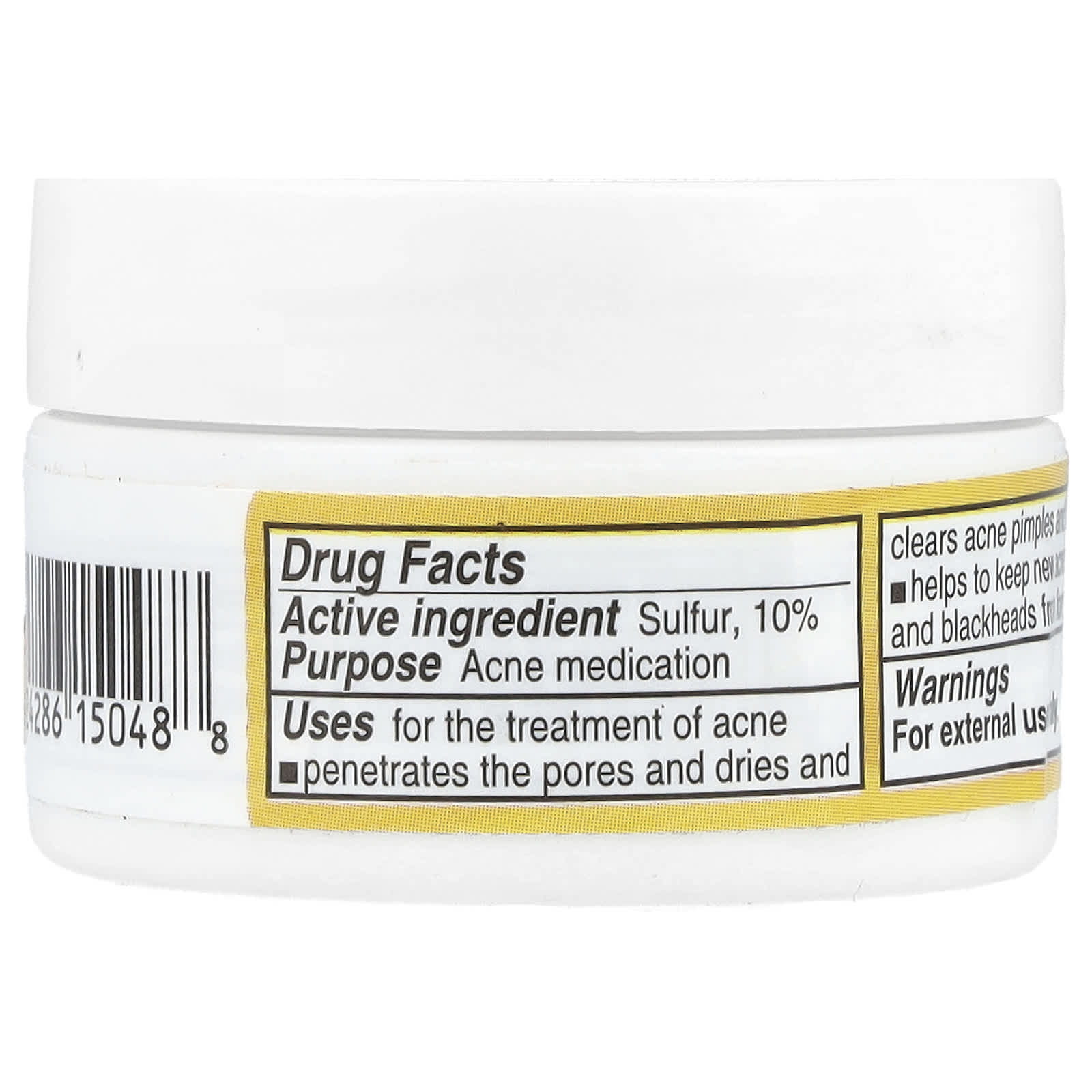 De La Cruz, Acne Treatment Ointment with 10% Sulfur, Maximum Strength, 0.21 oz (6 g)