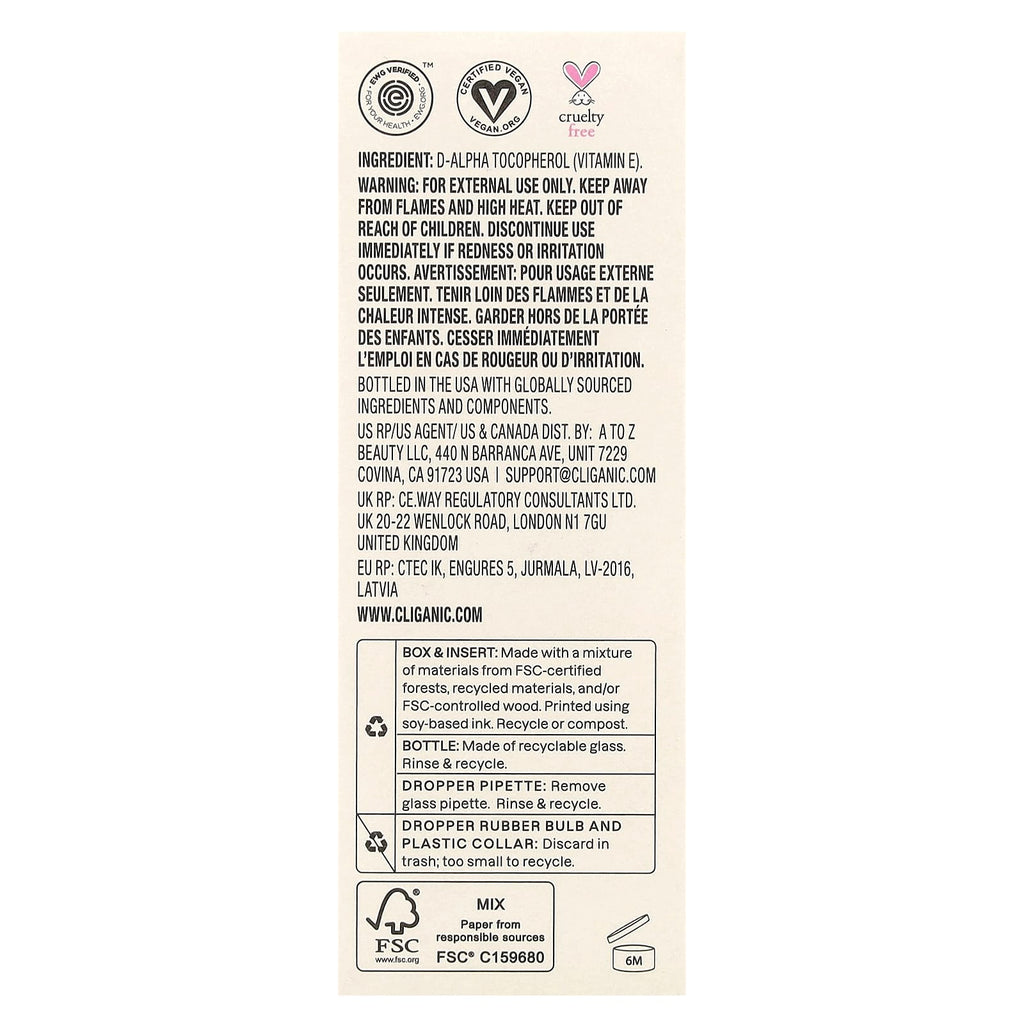 Cliganic, Vitamin E Oil, 1 fl oz (30 ml)