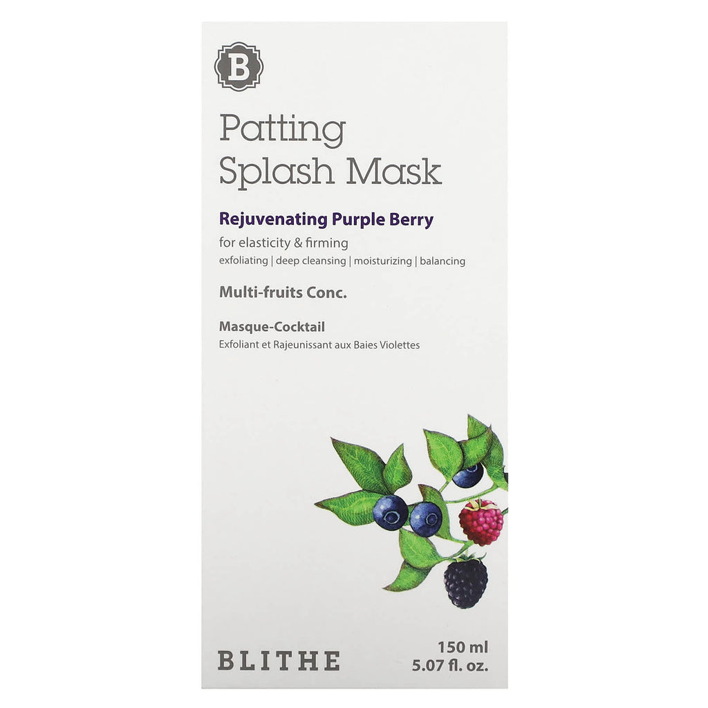 Blithe, Patting Splash Beauty Mask, Rejuvenating Purple Berry, 5.07 fl oz (150 ml)