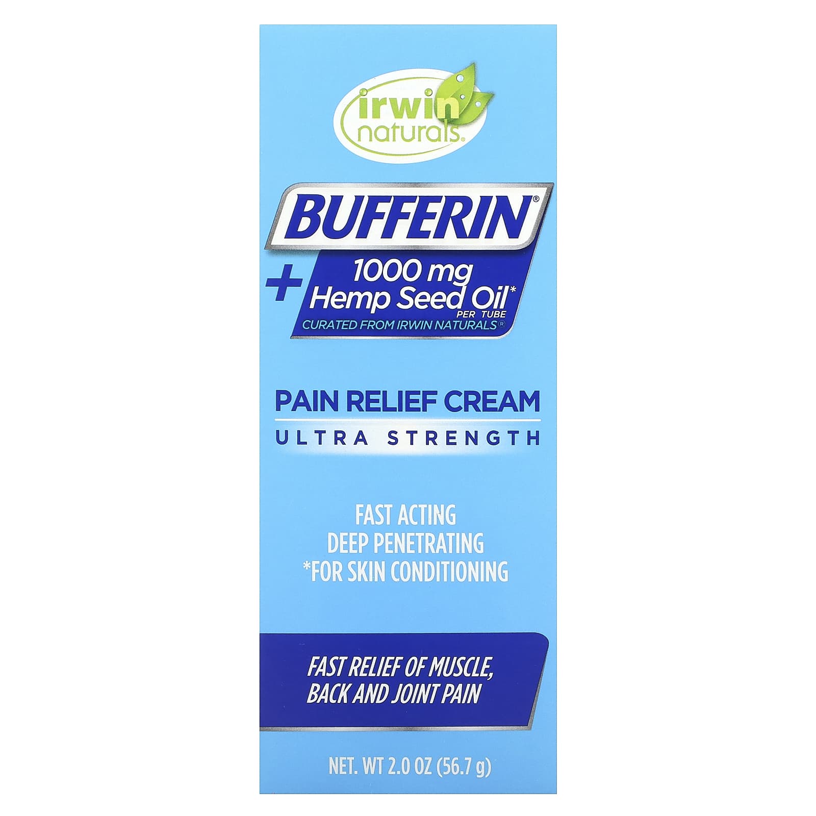 Bufferin, Pain Relief Cream, Ultra Strength, 2 oz (56.7 g)