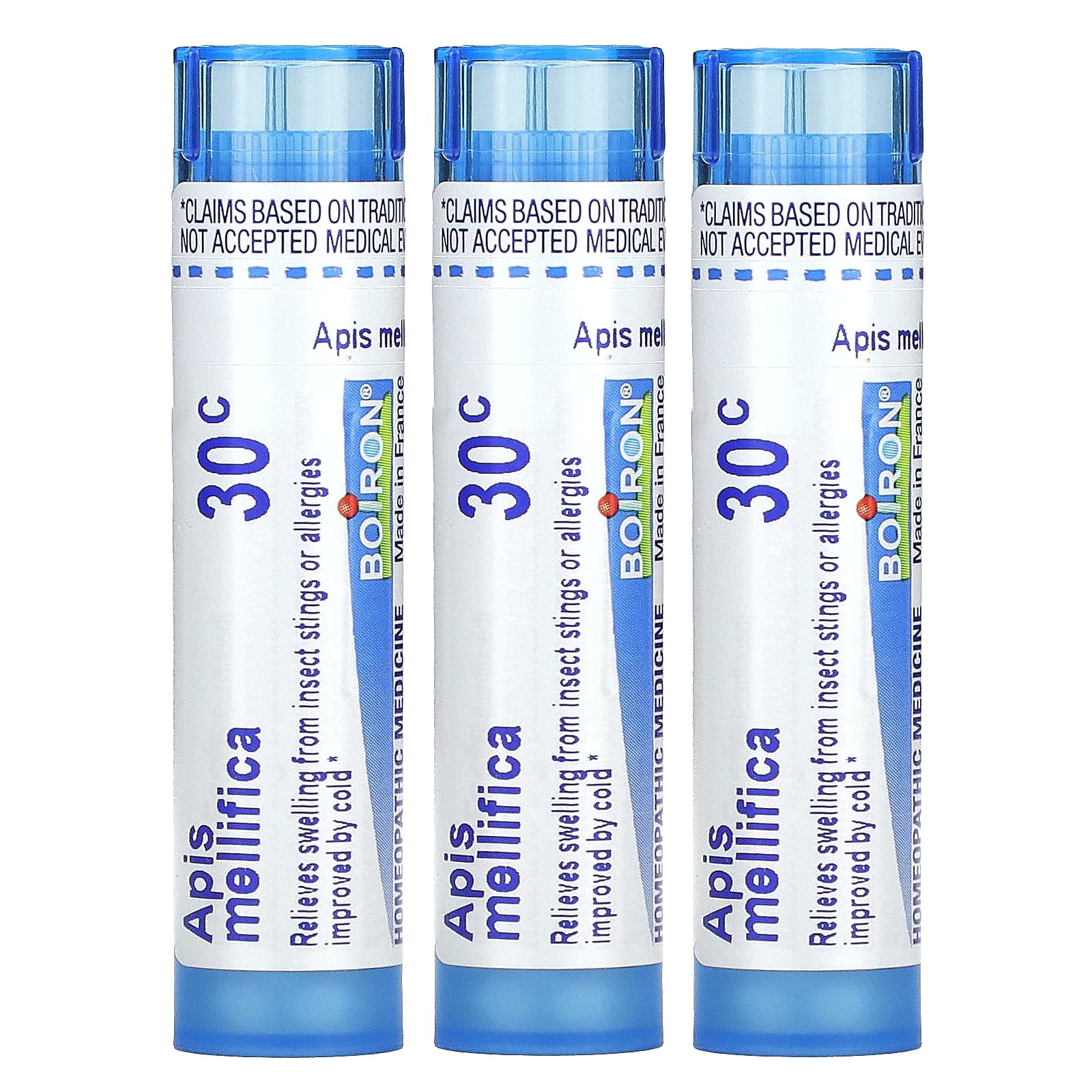 Boiron, Apis Meltaway Pellets, 3 Tubes, 80 Pellets Each