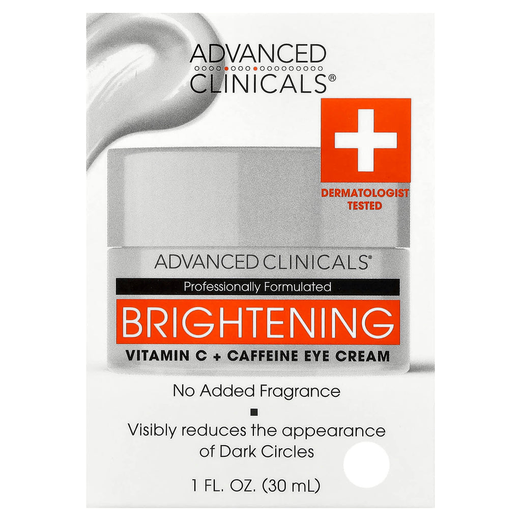 Advanced Clinicals, Brightening Vitamin C + Caffeine Eye Cream , 1 fl oz (30 ml)