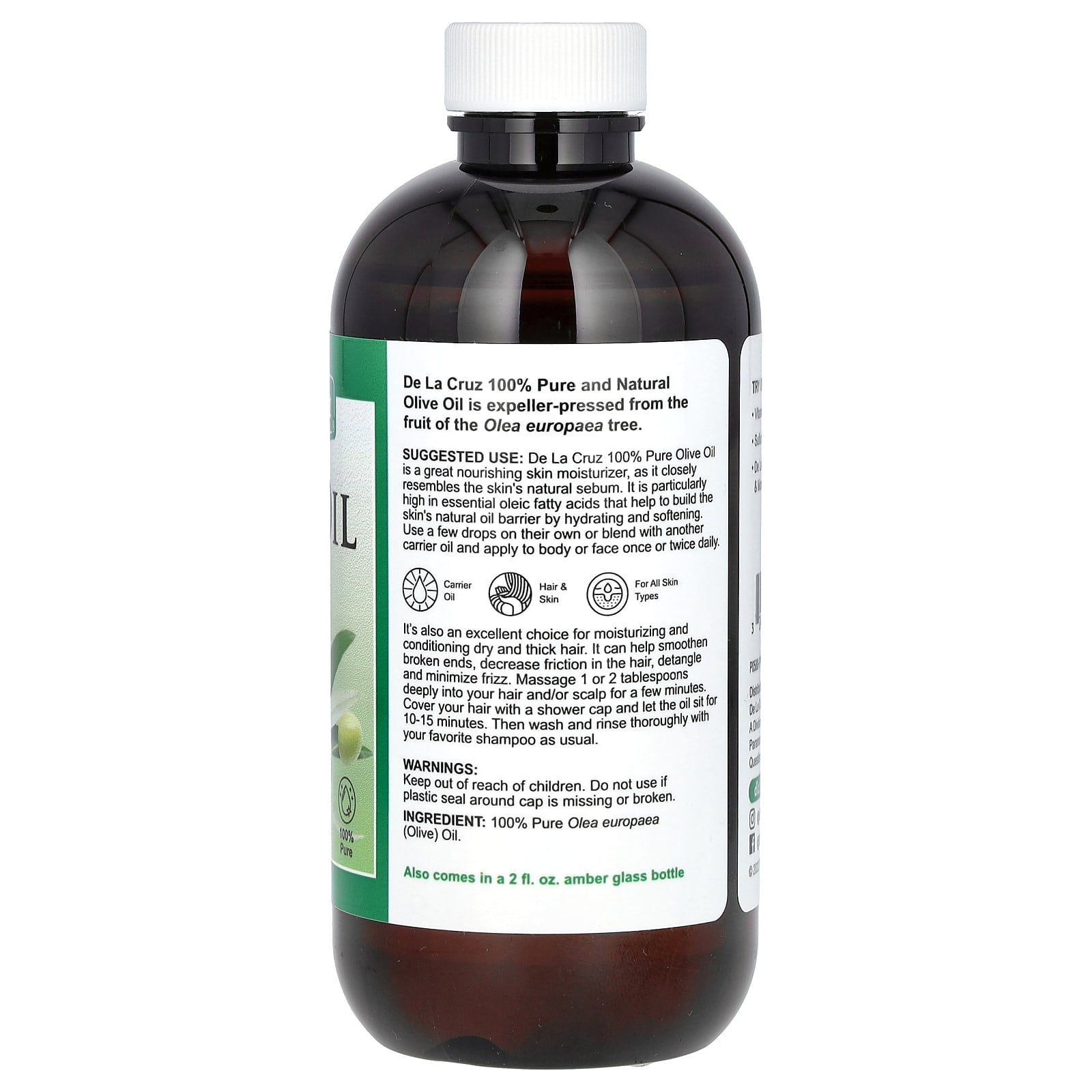 De La Cruz, 100% Pure Olive Oil, 8 fl oz (236 ml)