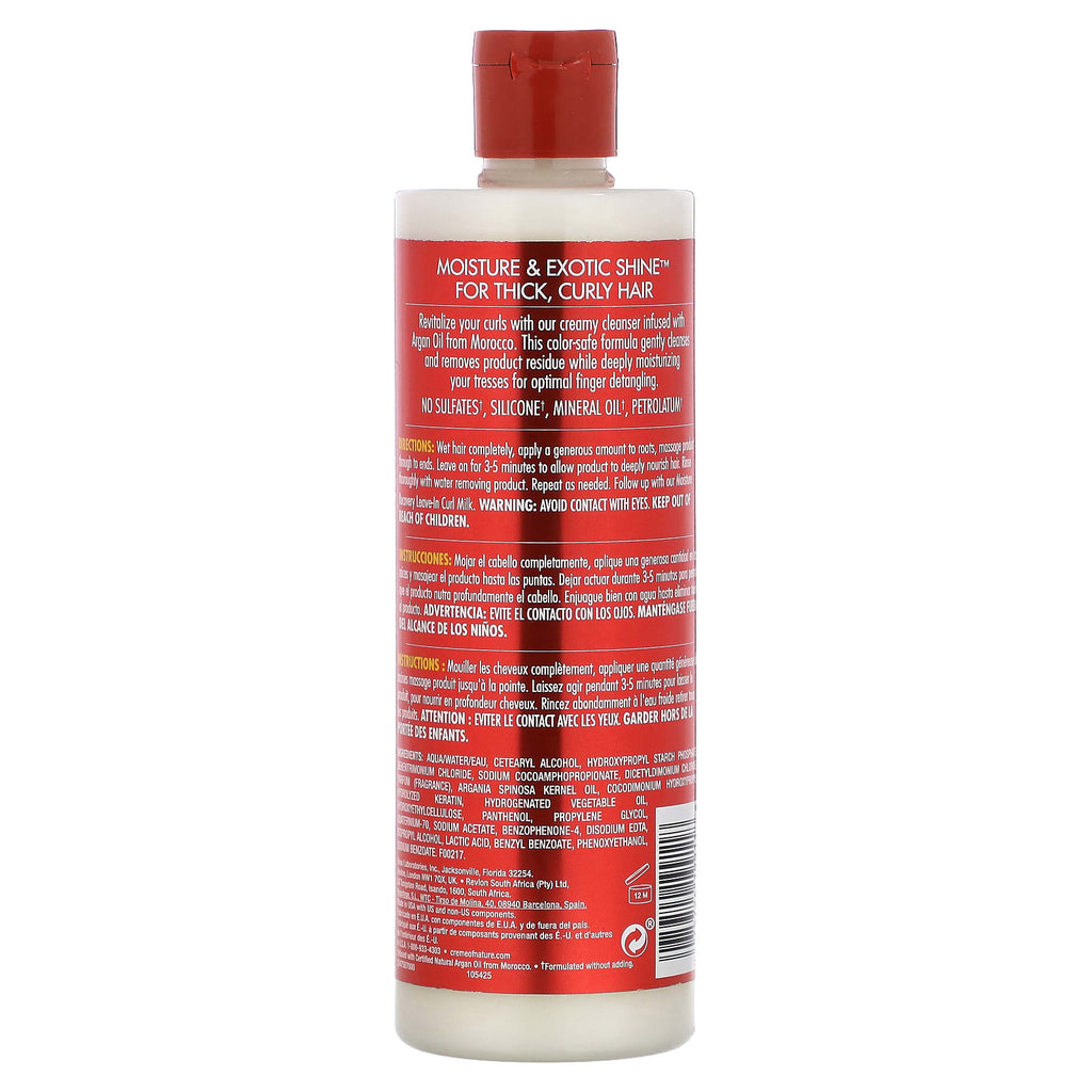 Creme Of Nature, Certified Natural Argan Oil From Morocco, Creamy Hydration Co-Wash Cleansing Conditioner, 12 fl oz (354 ml)