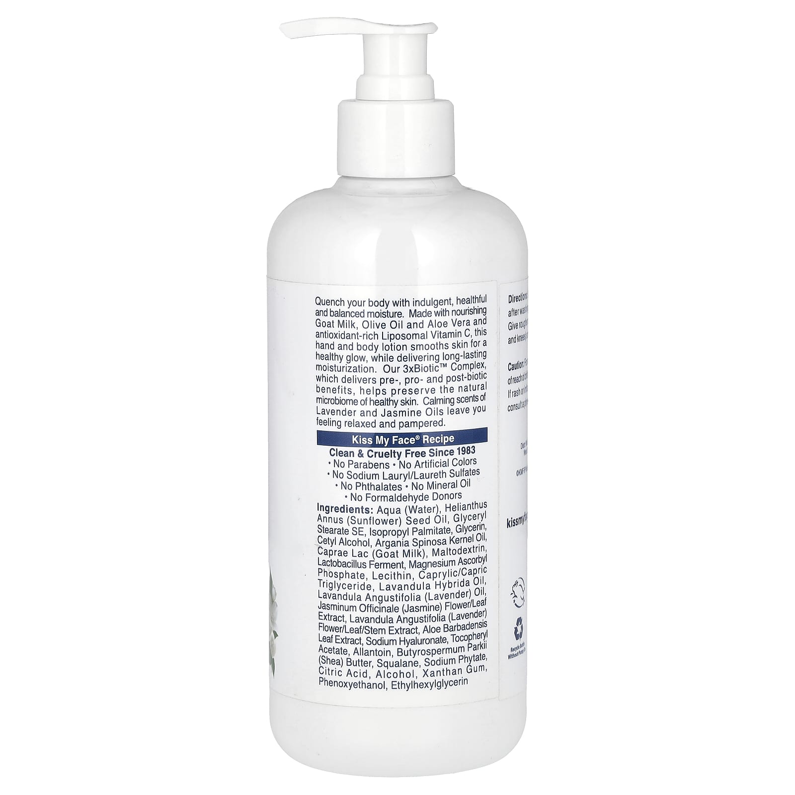Kiss My Face, Goat Milk Hand & Body Lotion, Lavender + Jasmine, 16 fl oz (473 ml)
