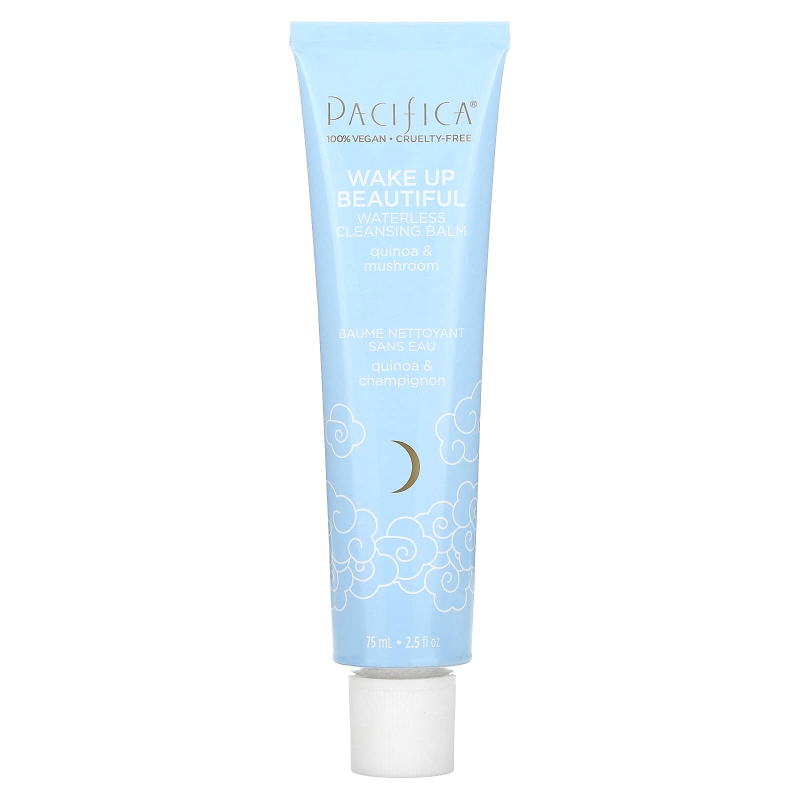 Pacifica, Wake Up Beautiful, Waterless Cleansing Balm, Quinoa & Mushroom, 2.5 fl oz (75 ml)