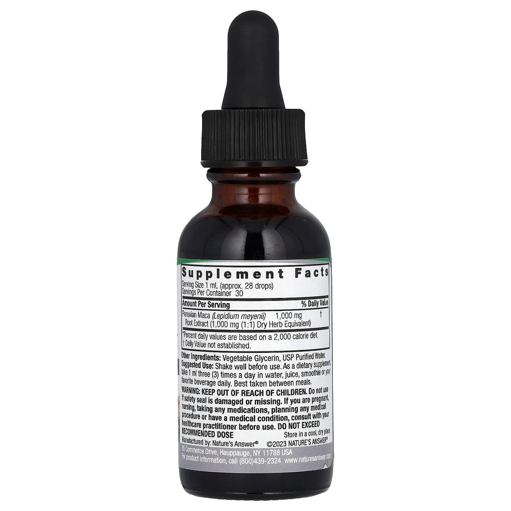Nature's Answer, Maca Root, Alcohol-Free, 1,000 mg , 1 fl oz (30 ml)
