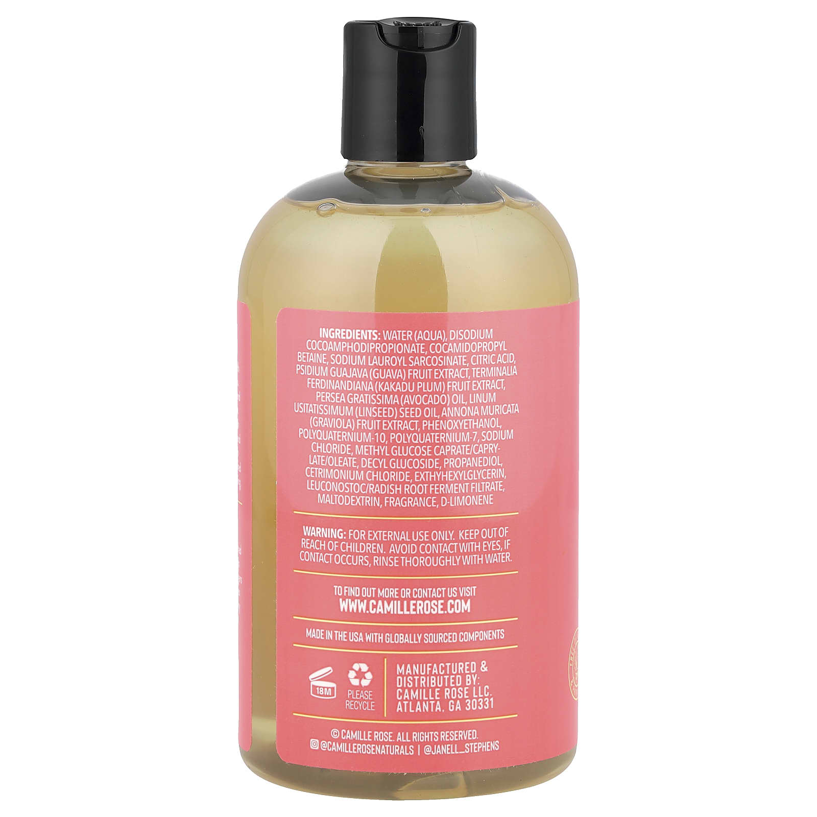 Camille Rose, Guava Slip Detangling, Shampoo, For All Textures, 12 fl oz (355 ml)