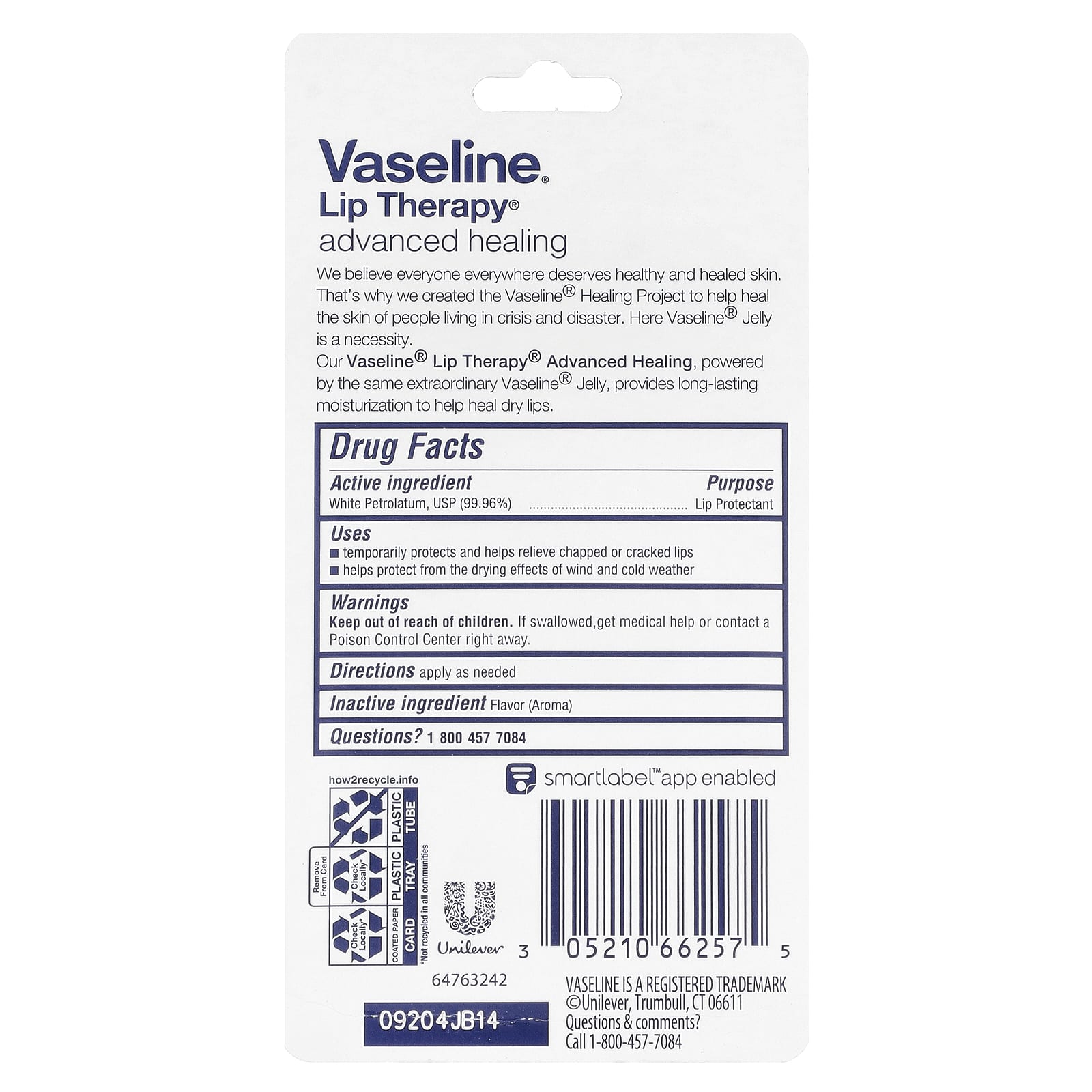Vaseline, Lip Therapy®, Advanced Healing, 2 Tubes, 0.35 oz (10 g) Each