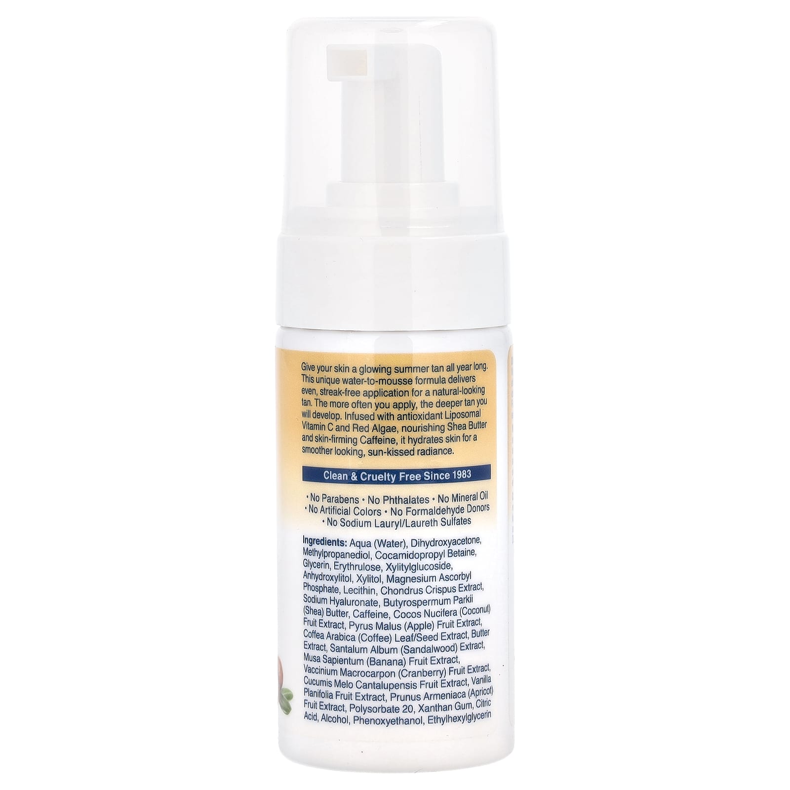 Kiss My Face, Self Tanning Firming Mousse, Shea Butter Caffeine, 3 fl oz (89 ml)